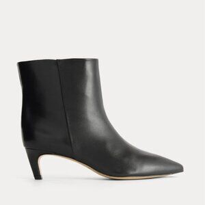 Everlane Studio Kitten Heel Boot, Leather Bootie, Black, Size 8.5, NEW IN BOX